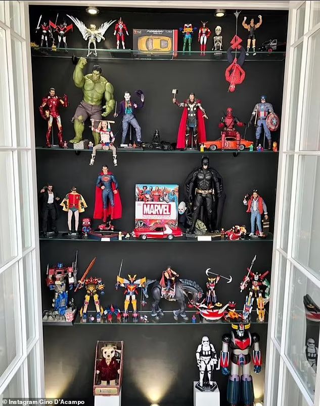 shelf with marvel characters