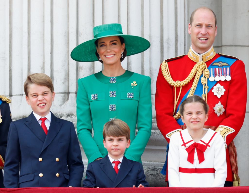 The Prince and Princess of Wales with their children at Trooping the Colour 2023