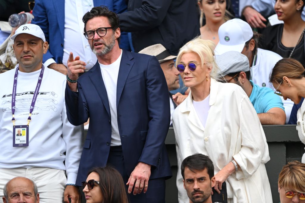  Hugh Jackman and Deborra-Lee Furness watch Carlos Alcaraz vs Novak Djokovic in the Wimbledon 2023 men's final 