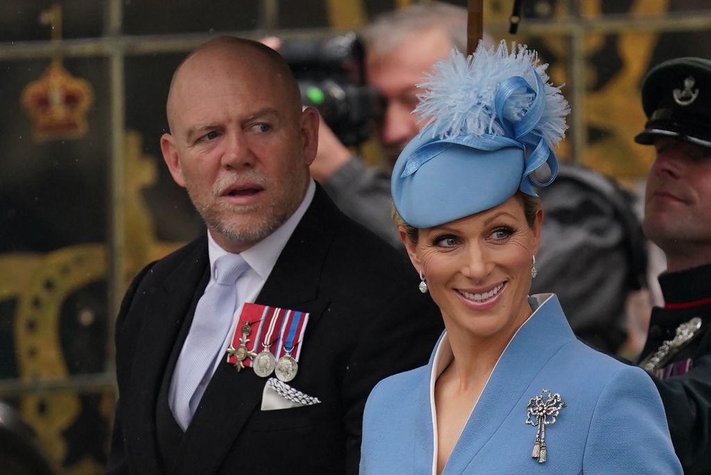 Mike and Zara Tindall attended without their children