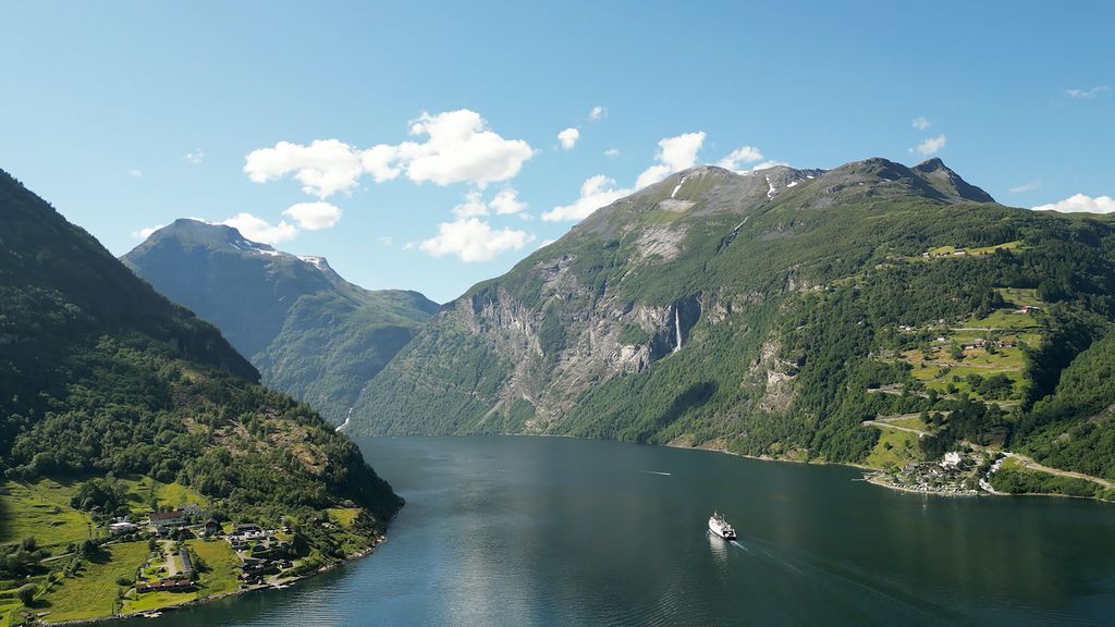 Geiranger fjord near the village of Geiranger, Norway where Princess Martha Louise and shaman Durek Verrett will tie the knot at the end of August