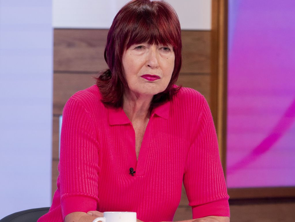 Janet Street-Porter in a pink top and pink lipstick