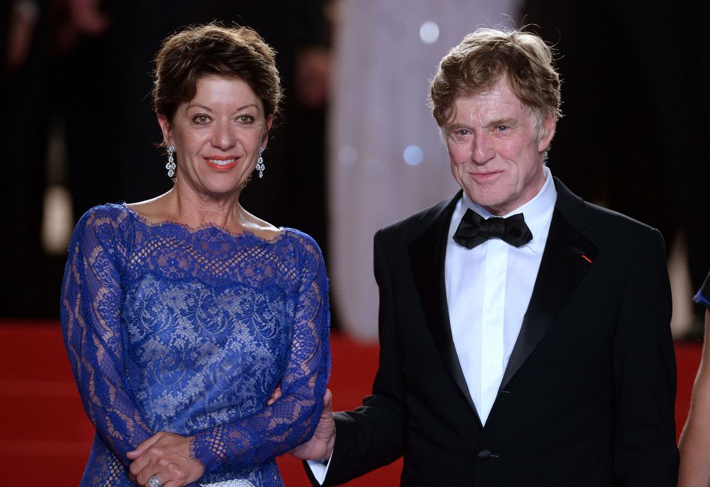 photo of robert redford on red carpet with wife sibylle szaggars