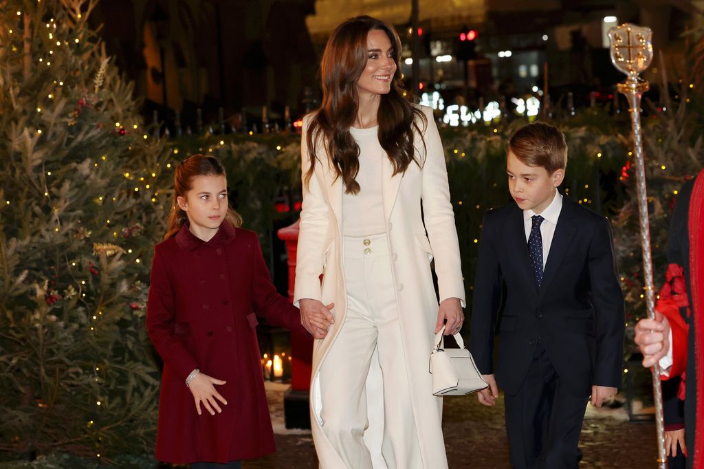 Kate with George and Charlotte at Christmas concert