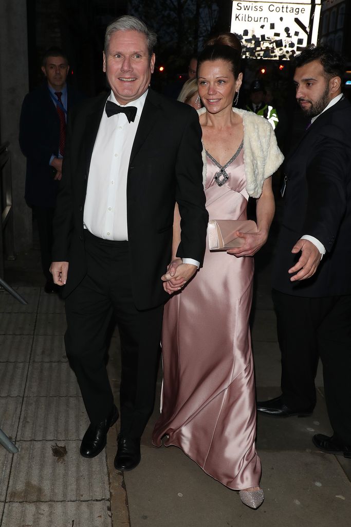Keir Starmer and Victoria Starmer arrive for The Sun 'Who Cares Wins' awards at the Camden Roundhouse on November 22, 2022 in London, England.