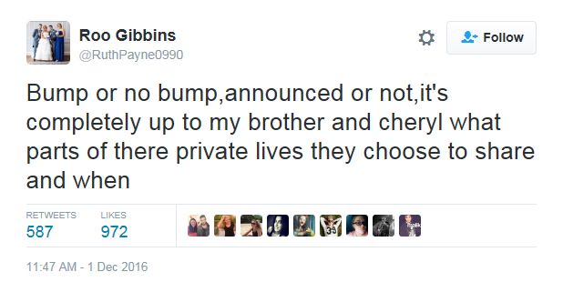 Liam Payne's sister talks about Cheryl's baby bump