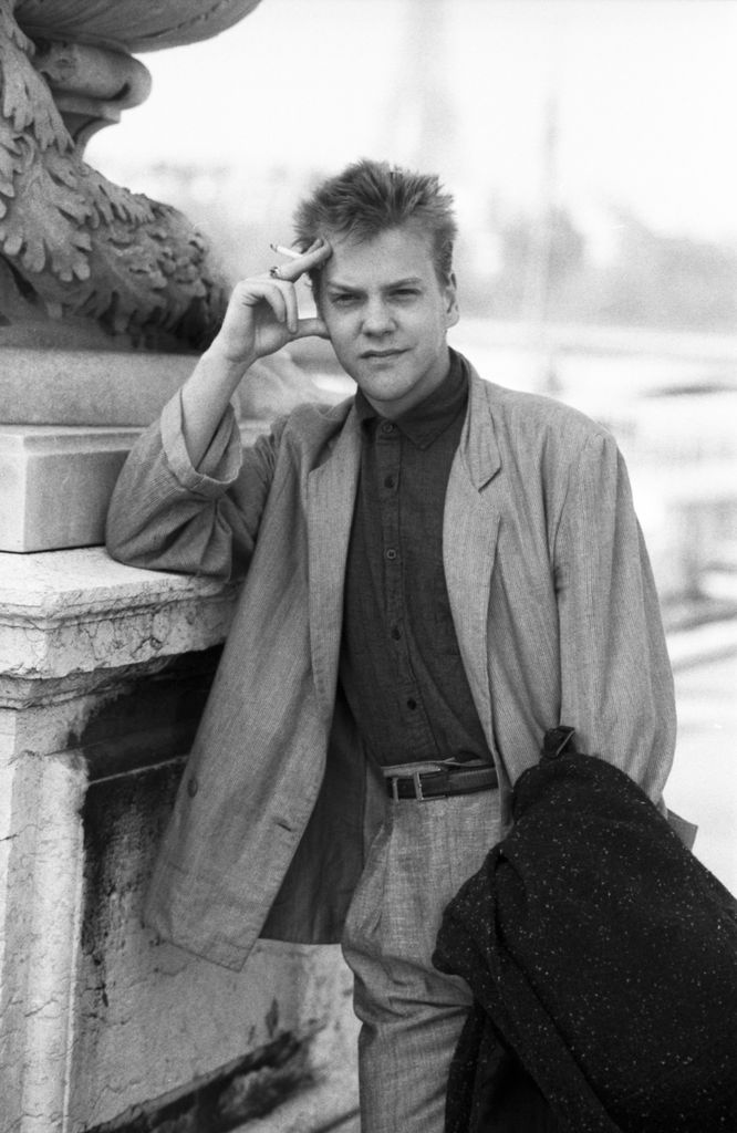 L'acteur Kiefer Sutherland Ã  Paris en avril 1985