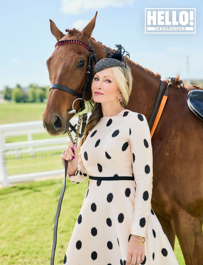 Caprice is modelling a range of show-stopping hats and fascinators ahead of the Epsom Derby