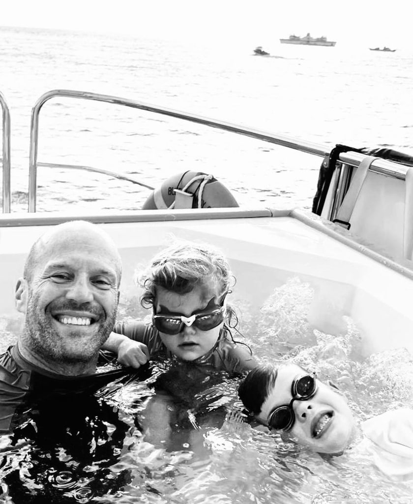 Photo shared by Jason Statham on Instagram November 2024 featuring his and Rosie Huntington-Whiteley's kids Jack and Isabella during a yacht vacation