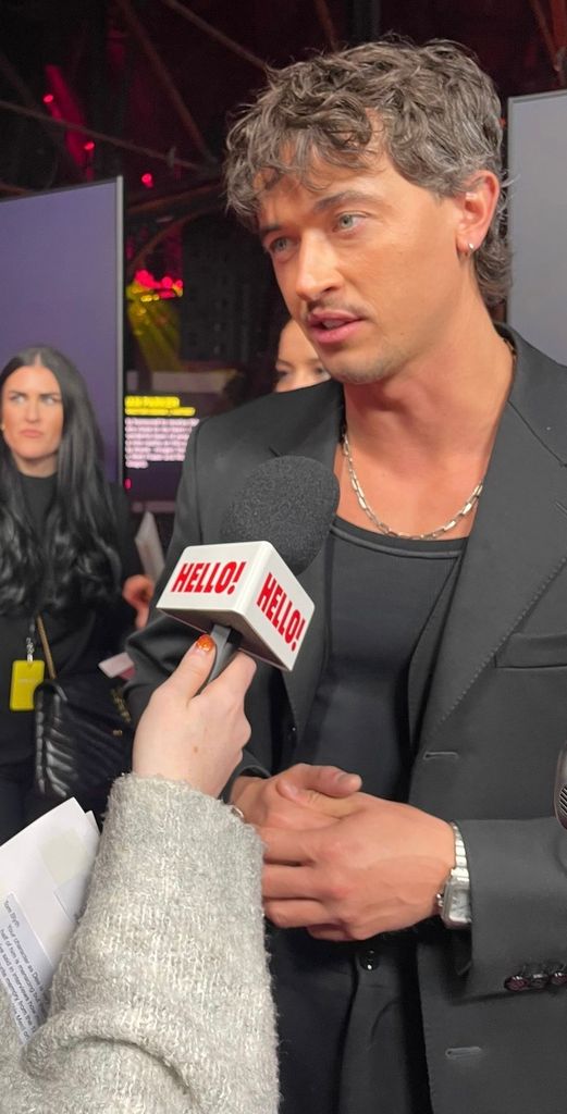Tom Blyth chatting to Hello on the red carpet