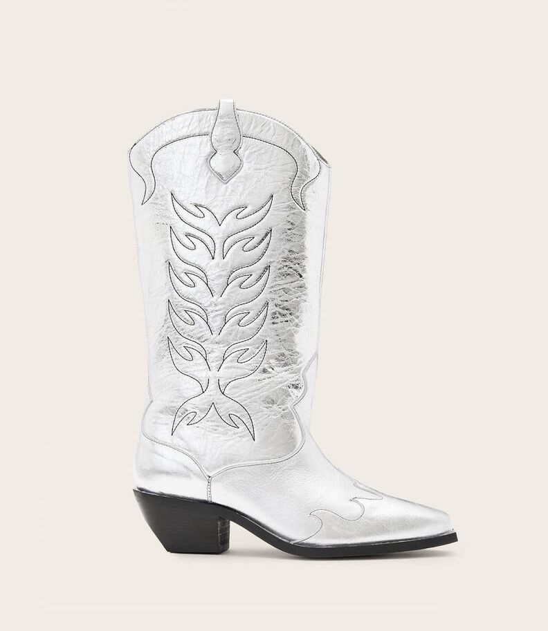 AllSaints silver boots