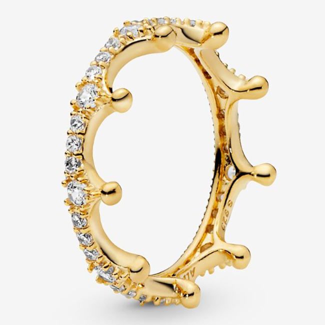 pandora gold crown ring