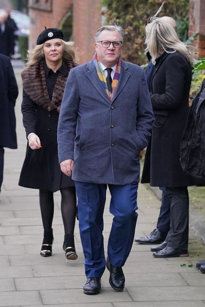 Ed Balls arriving at St Mary the Virgin Church