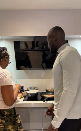 Stormzy in his kitchen with his chef
