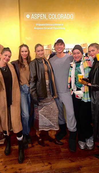 gigi hadid at the opening of guest in residence aspen store