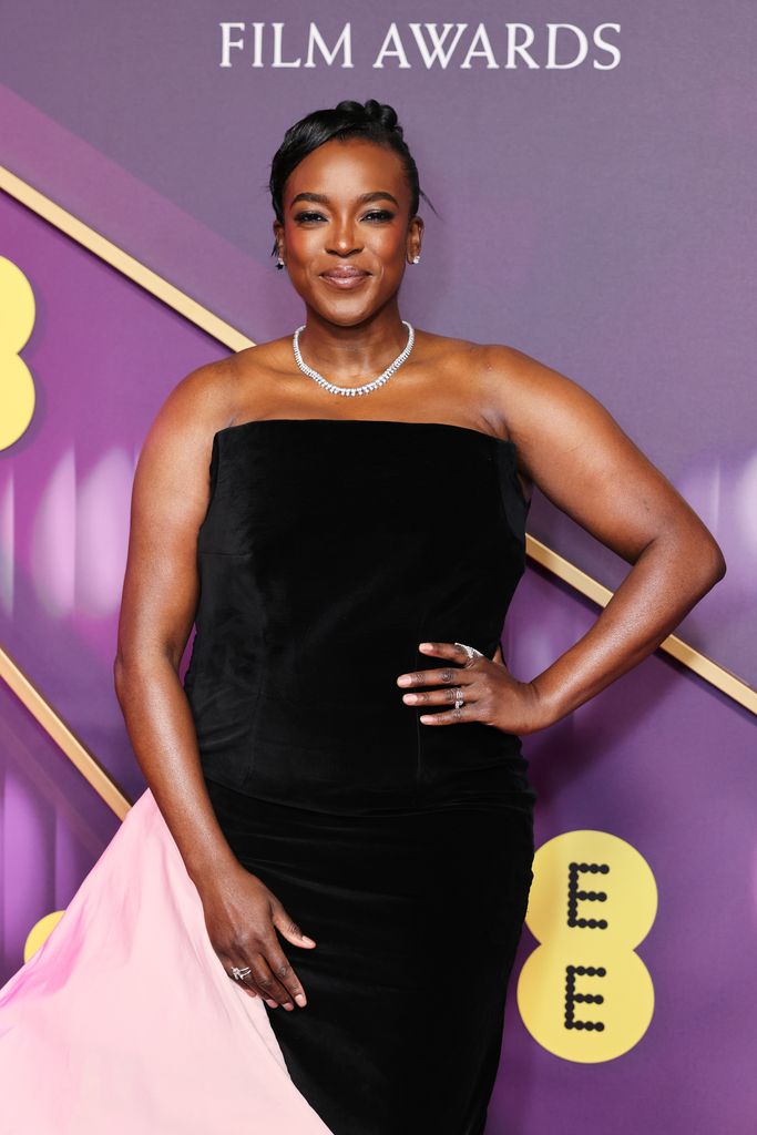 Wunmi Mosaku at the Bafta awards wearing a braided bun