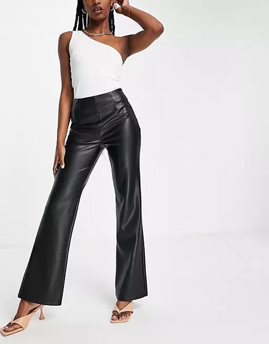 asos leather flares