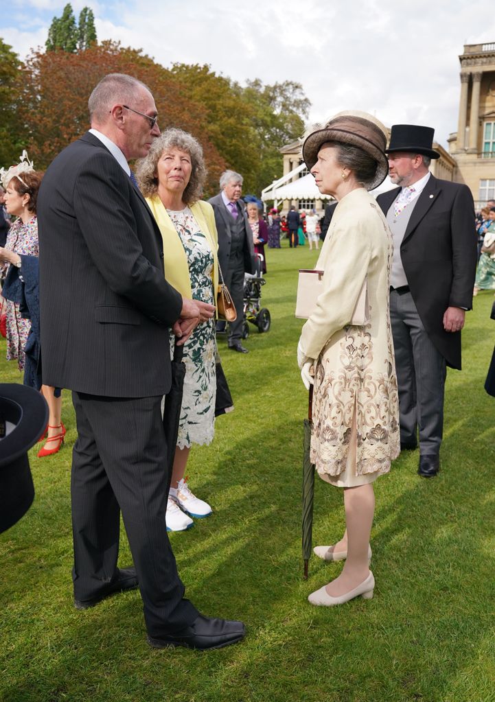 The Princess Royal (right) during a Garden Party at celebration of the coronation at Buckingham Palace, on May 9, 2023 in London, England. 