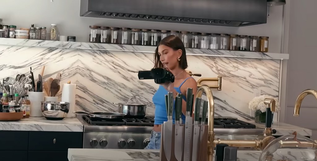 Hailey Bieber took her fans on a tour of her kitchen