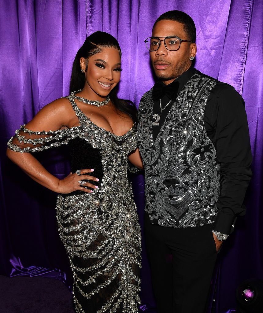 Ashanti and Nelly attend 3rd Annual Birthday Ball for Quality Control CEO Pierre "P" Thomas at The Fox Theatre on June 08, 2023 in Atlanta, Georgia