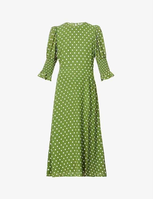 reformation green dress