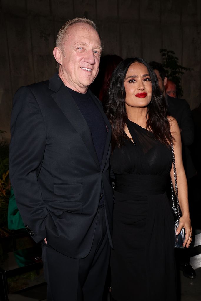 salma hayek and husband francois henri gucci cruise 2025 show