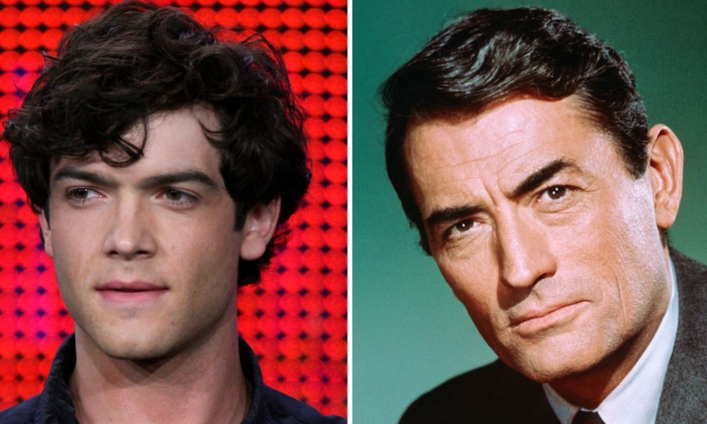 Ethan Peck and Gregory Peck in a split image