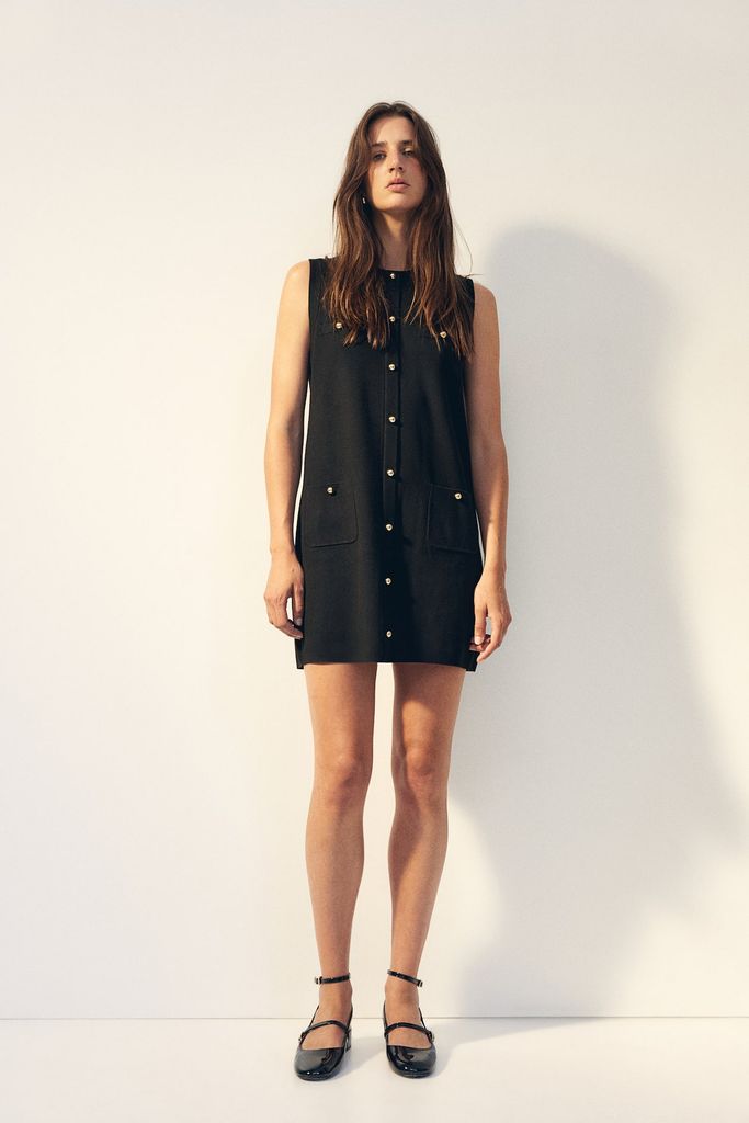 h and m black mini dress 