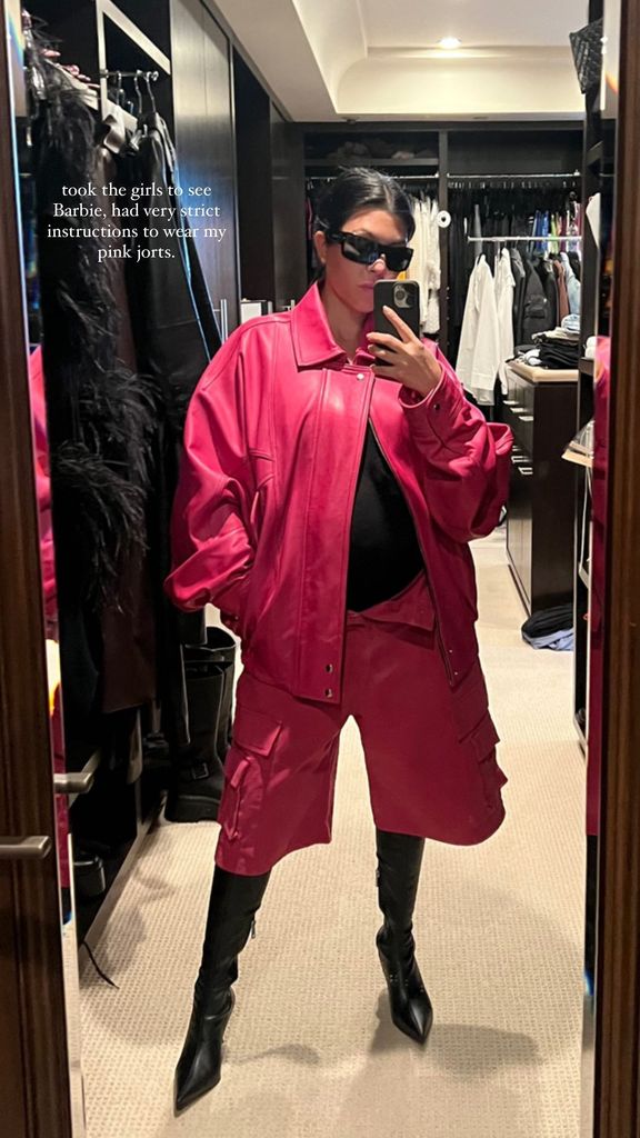 Kourtney Kardashian wore a pink pair of Jorts