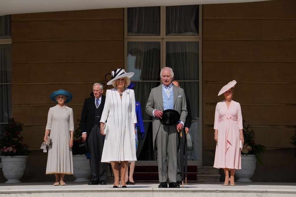 King Charles III and Queen Camilla stood with the Duke and Duchess of Edinburgh and the Duke and Duchess of Gloucester