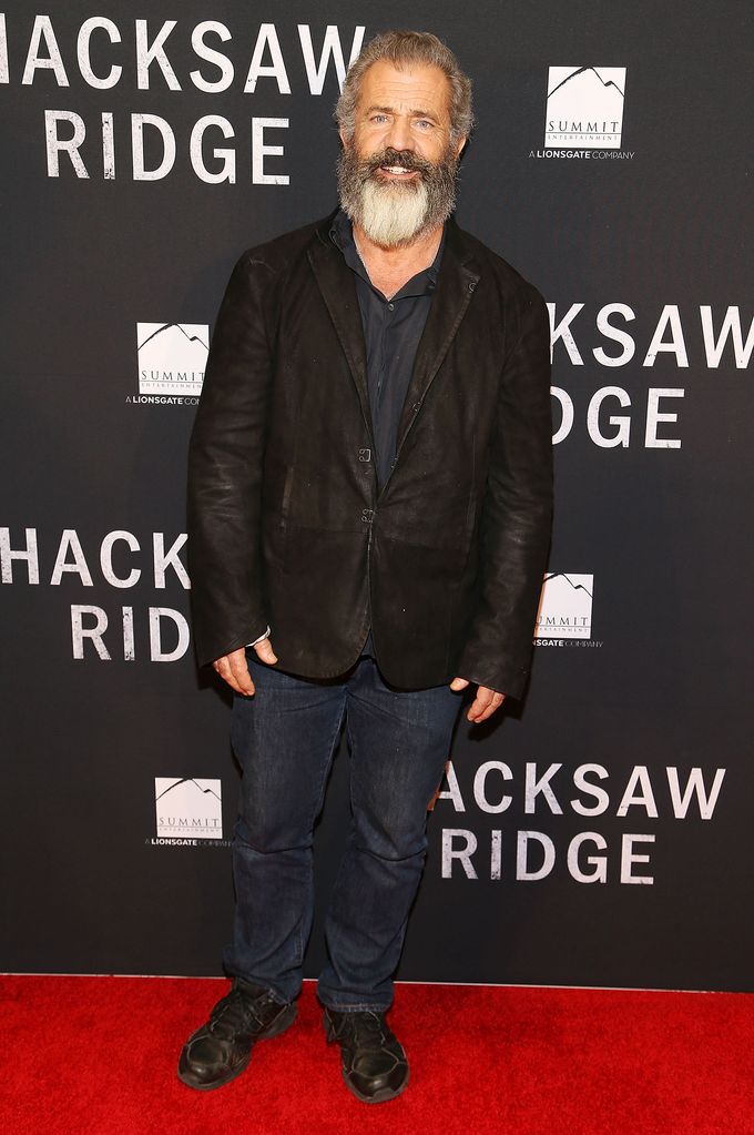 Mel Gibson at the premiere of Hacksaw Ridge