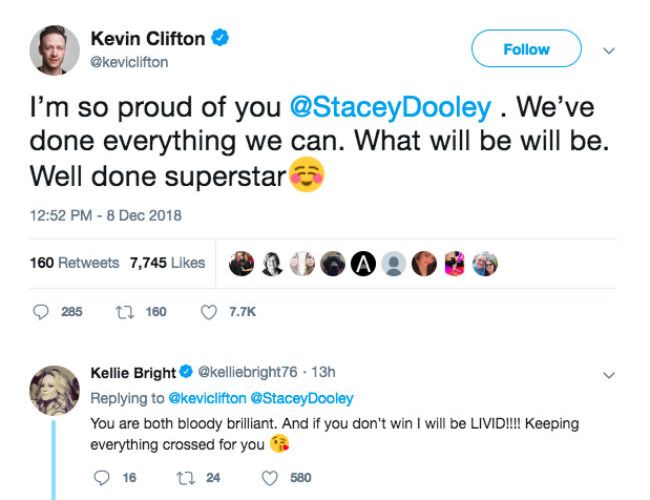 kevin clifton twitter tribute stacey dooley