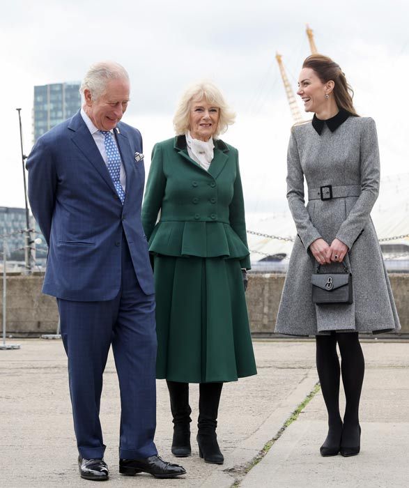 kate middleton grey catherine walker dress with prince charles