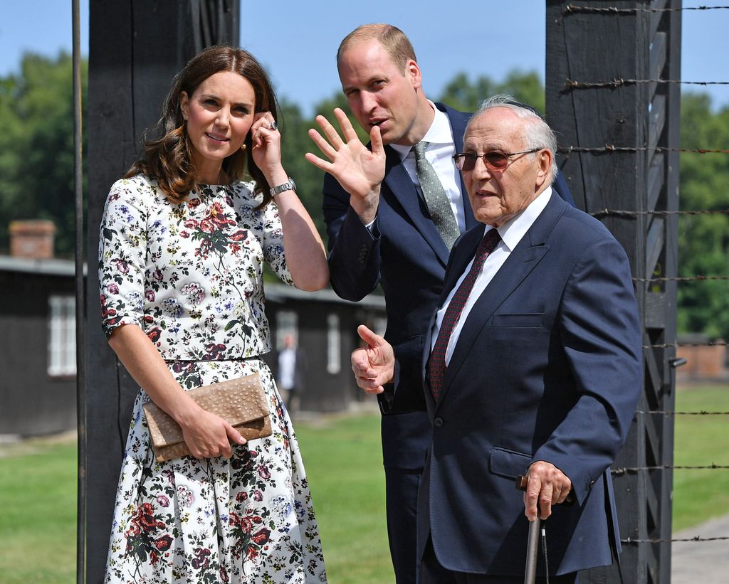 Prince William, Duke of Cambridge and Catherine, Duchess of Cambridge meet a former prisoner of the Stutthof concentration camp, Manfred Goldberg (R) in 2017`