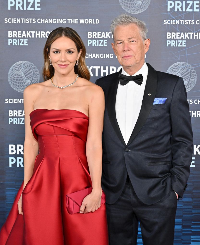 Katharine McPhee and David Foster attend the 9th Annual Breakthrough Prize Ceremony at Academy Museum of Motion Pictures on April 15, 2023 in Los Angeles, California