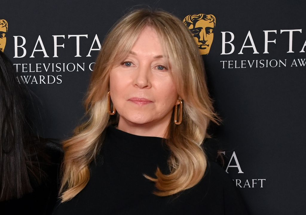 Kirsty Young at the baftas wearing black