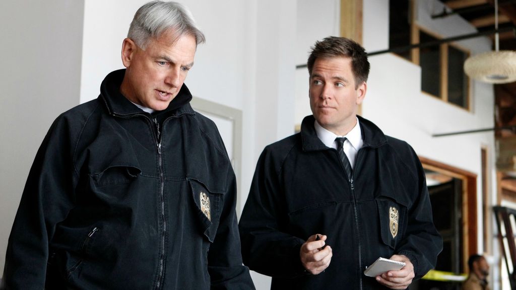 Mark Harmon and Michael Weatherly at NCIS