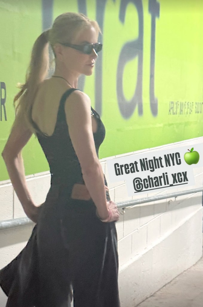 Photo shared by Nicole Kidman on her Instagram Stories of her attending Charli xcx's sold out Barclays Center show for her BRAT tour, May 4, 2025