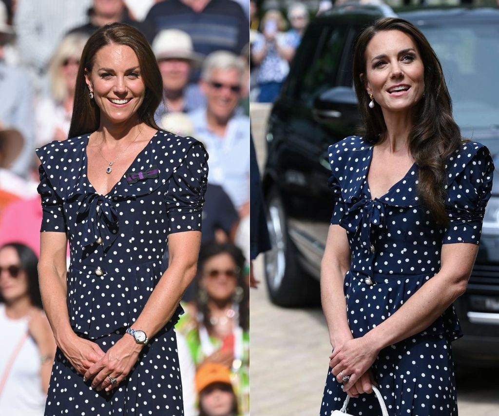 Princess Kate wears a polka-dot dress from Alessandra Rich