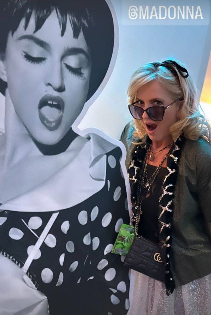 Penny Lancaster dressed as Madonna at Madonna's Celebration Tour