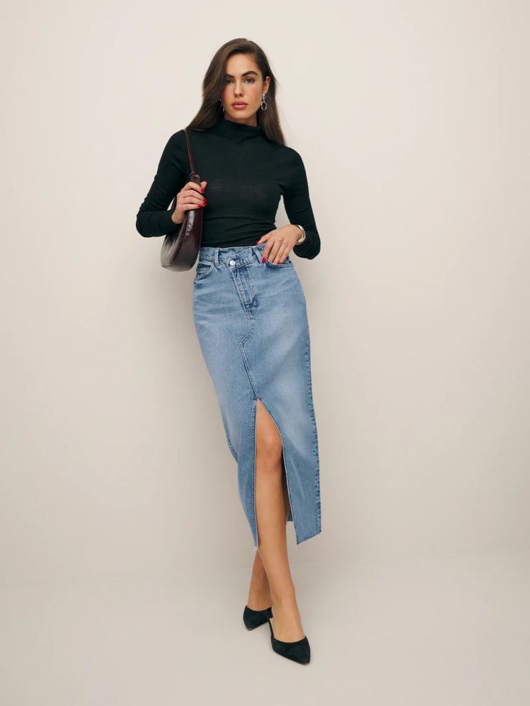 Reformation - Nila Long Denim Skirt