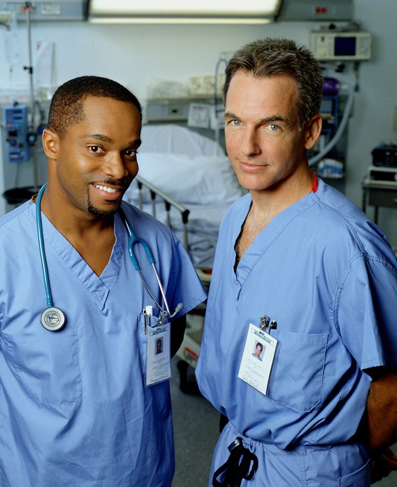 Mark Harmon and Rocky Carroll met on the set of Chicago Hope 