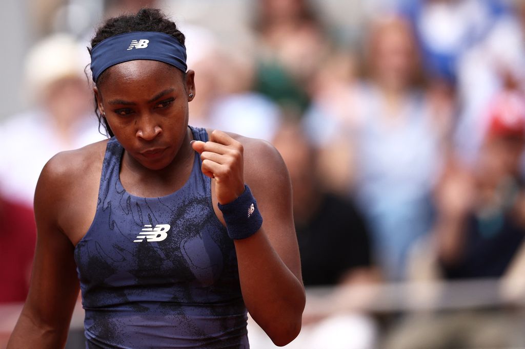 US Coco Gauff reacts after a point during her women's singles match against Russia's Ekaterina Alexandrova 