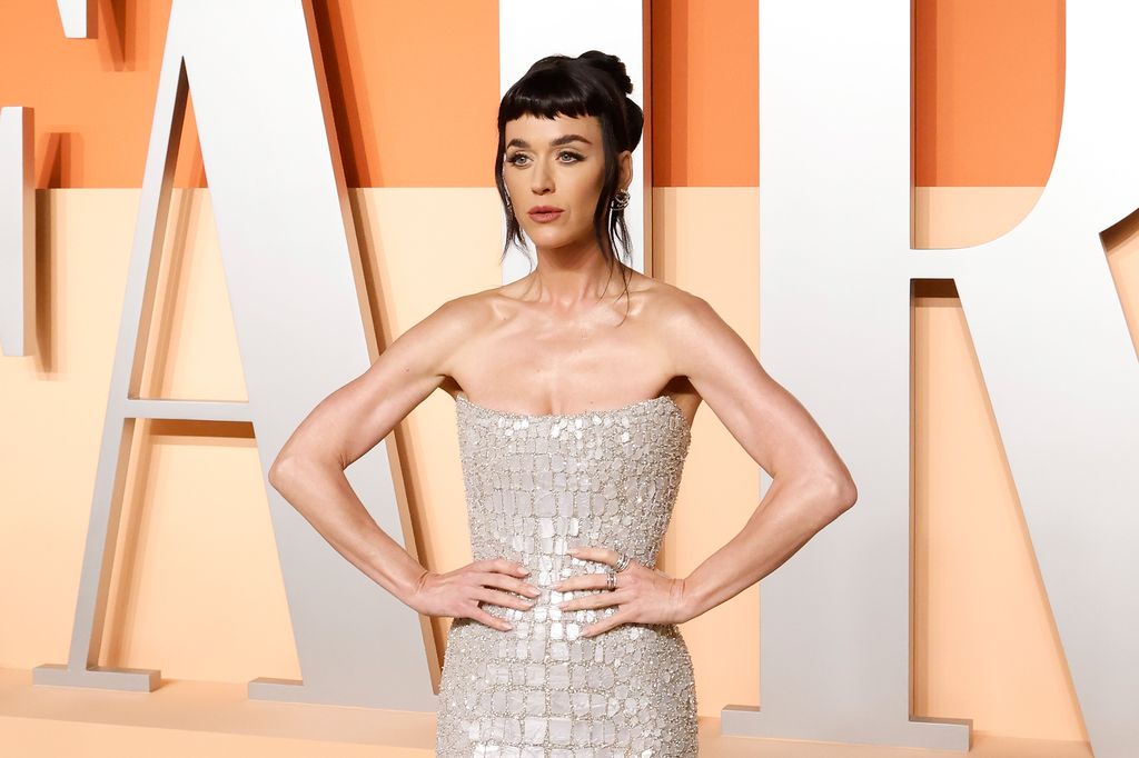 Katy Perry attends the 2025 Vanity Fair Oscar Party hosted by Radhika Jones at Wallis Annenberg Center for the Performing Arts on March 02, 2025 in Beverly Hills, California.