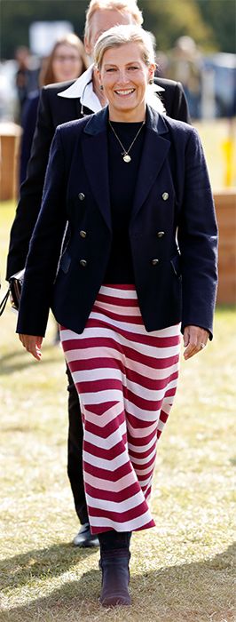 sophie wessex blazer striped skirt