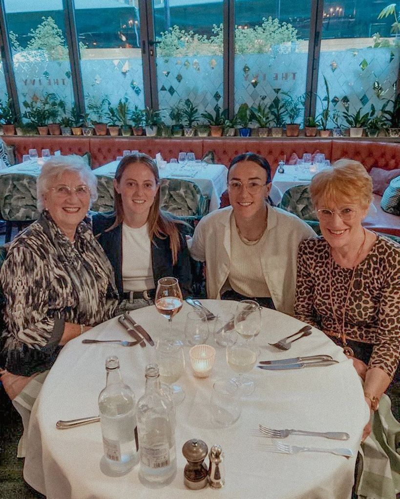 lucy bronze and keira walsh enjoying a family meal 