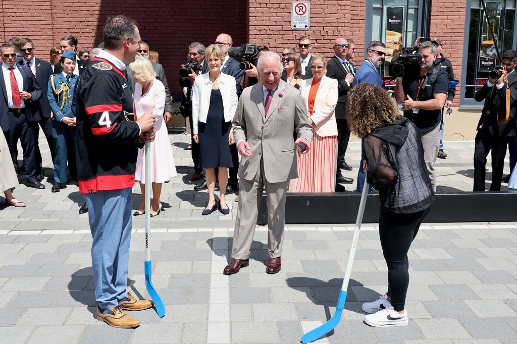 King Charles drops the puck to launch hockey match