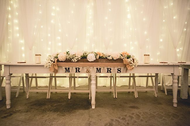 long rustic wedding top table