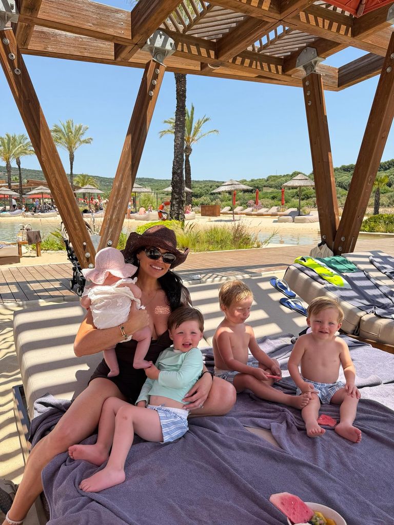 Jessica Wright cuddled Palma alongside his cousins