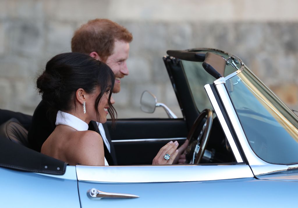 Prince Harry and Meghan in car